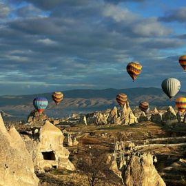 Vols en globus a la Capadòcia, a Turquia.