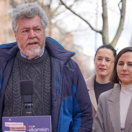 El coordinador de Alianza Verde, Juantxo López de Uralde, y la líder de Podemos, Ione Belarra, a 1 de abril de 2024.