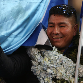 El nuevo presidente del MAS, Grover Garcia, durante su elección en el décimo congreso del partido