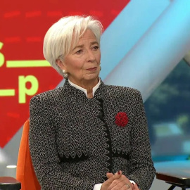 La presidenta del Banco Central Europeo (BCE), Christine Lagarde, durante la entrevista en 'Espejo Público'.