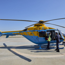 Imagen de un helicóptero Pegasus de la DGT en Cuatro Vientos (Madrid) a 28 de julio de 2021