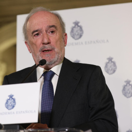 El director de la Real Academia Española (RAE), Santiago Muñoz Machado, ofrece una rueda de prensa en Madrid, a 9 de marzo de 2023.