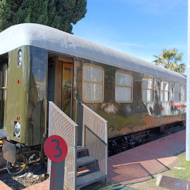 07/03/2023 - El vagó del Sevillano que es pot veure al Museu d'història de la immigració de Catalunya.