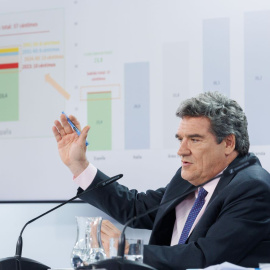 El ministro de Inclusión, Seguridad Social y Migraciones, José Luis Escrivá, durante una rueda de prensa posterior al Consejo de Ministros, en el Palacio de La Moncloa, a 16 de marzo de 2023, en Madrid.