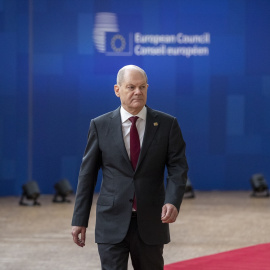 25/03/2023. Olaf Scholz a su llegada al Consejo de Europa, a 24 de marzo de 2023, en Bruselas.