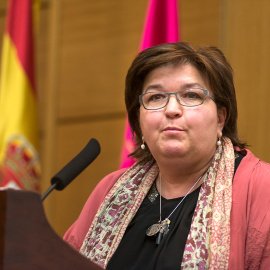 26/03/2023. Esther del Campo en un acto de la Universidad Complutense de Madrid, a 12 de junio de 2018.