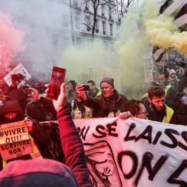 Décima jornada de protestas contra la reforma de las pensiones en Francia, en París, a 28 de marzo de 2023.