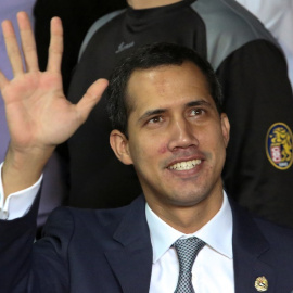 03/05/2019 - El autoproclamado presidente encargado de Venezuela, Juan Guaido,durante una rueda de prensa en Caracas. / REUTERS - CARLOS EDUARDO RAMIREZ