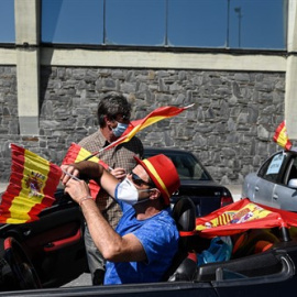 Manifestación de Vox en A Coruña (Galicia) para pedir la dimisión del Gobierno por su gestión de la pandemia. / EuropaPress