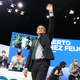 Alberto Núñez Feijóo just després de ser proclamat al congrés extraordinari del PP a Sevilla.