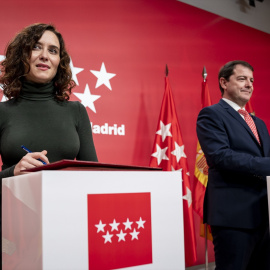 12/04/2023. Isabel Díaz Ayuso junto a Alfonso Fernández Mañueco, a 25 de noviembre de 2022, en Madrid.