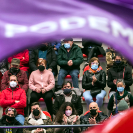 Un acto público de Podemos de campaña electoral de Castilla y León, en el Polideportivo Lavaderos, a 5 de febrero de 2022, en Burgos