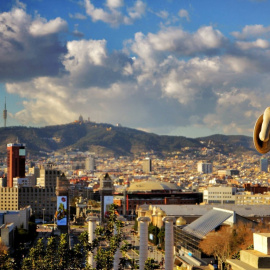 Fotografía desde las alturas de la ciudad de Barcelona.