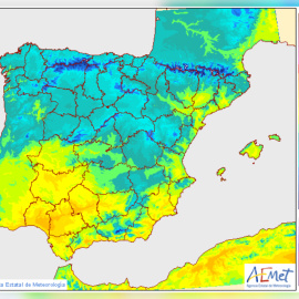 Temperaturas de España a partir del próximo jueves 23 de mayo. AEMET