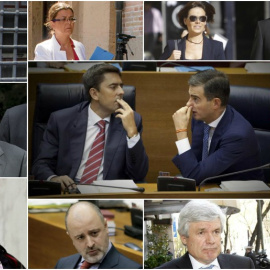 Los cabecillas de la trama Gürtel Francisco Correa, Pablo Crespo y Álvaro Pérez; las ex dirigentes del PP valenciano Cristina Ibánez y Yolanda García; el exvicepresidente de la Generalitat valenciana, Vicebnte Rambla, y el ex secretario gen