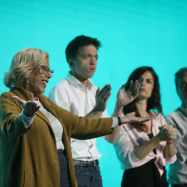 Manuela Carmena e Íñigo Errejón durante el acto central de campaña en el Madrid Arena / Más Madrid