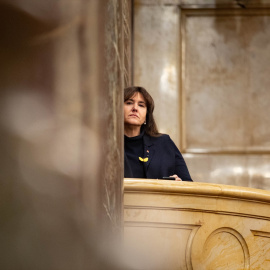 La líder de Junts y expresidenta del Parlament, Laura Borràs, durante una sesión plenaria en la Cámara catalana en enero de 2023.