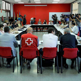 Oenegés como Cruz Roja, Acnur, CEAR o Cáritas preparan la llegada al puerto de València en los próximos días de los 629 inmigrantes del barco Aquarius mientras la vicepresidenta del Consell, Mónica Oltra, preside la reunión del Centro de Co