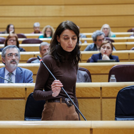 La ministra de Justicia, Pilar Llop, interviene durante una sesión de control al Gobierno en el Senado. E.P./Alejandro Martínez Vélez