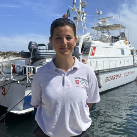 La enfermera voluntaria Marika Borettaz, en Lampedusa, Italia, a 25 de abril de 2023.