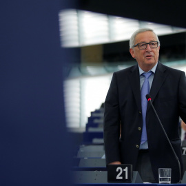 El presidente de la Comisión Europea, Jean-Claude Juncker, en una intervención en el Parlamento Europeo, en Estrasburgo. REUTERS/Vincent Kessler