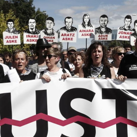 16/06/2018.- Manifestación convocada bajo el lema "Hau ez da justicia/Esto no es justicia", por los colectivos Altsasu Gurasoak y la Plataforma Altsasukoak Aske, en apoyo a los jóvenes de Alsasua condenados por agredir a dos guardias civile