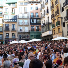 Concentración en la Plaza del Ayuntamiento de Pamplona. (EP)