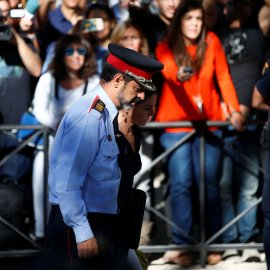 El major de los Mossos d'Esquadra, Josep Lluis Trapero, a la salida de la Audiencia Nacional. REUTERS/Javier Barbancho