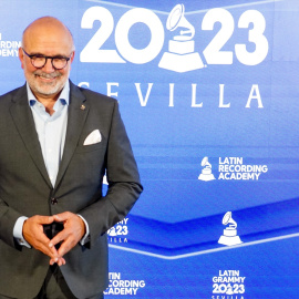 El CEO de la Academia Latina de Grabación, Manuel Abud, en la presentación de los Grammy Latinos 2023, que se celebrarán en Sevilla.