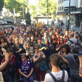 Imagen del acto orgaziado por el Movimiento Feminista de Madrid | Europa Press