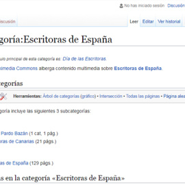 Escritoras de España en Wikipedia. /Wikipedia