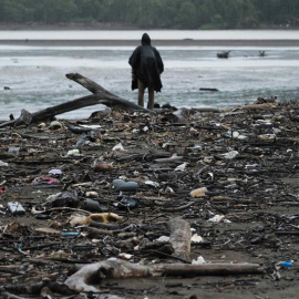 Vista de los alrededores del río Tárcoles, uno de los más contaminados de Centroamérica y que colinda con el bosque húmedo del parque Nacional Carara, el 25 de mayo de 2019, en el pacífico central de Costa Rica. Costa Rica presentó este lun