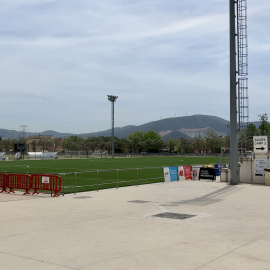 Vista parcial del camp de futbol municipal on juga la Unificació Club de Futbol Santa Perpètua