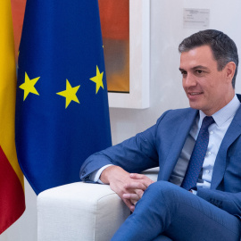 El presidente del Gobierno, Pedro Sánchez, en un encuentro de trabajo con el primer ministro de la República de Portugal, Antonio Costa, en el Complejo de la Moncloa, a 26 de mayo de 2022