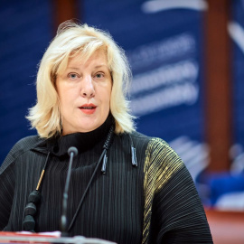 La comisaria de Derechos Humanos del Consejo de Europa, Dunja Mijatovic, durante una reunión del Consejo de Europa, a 26 de junio de 2019, en Estrasburgo.