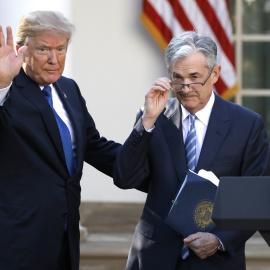 El presidente de EEUU, Donald Trump, saluda tras presentar en la Casa Blanca a  su candidato para presidir la Reserva Federal, Jerome Powell. REUTERS/Carlos Barria