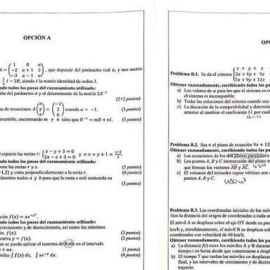 Examen de Matemáticas II en la EBAU de la Comunitat Valenciana de 2019