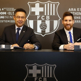 Messi renueva con el FC Barcelona hasta 2021. Miguel Ruiz/FBC