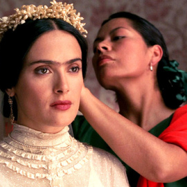 La actriz Salma Hayek interpretando a la mexicana Frida Kahlo en 'Frida'.