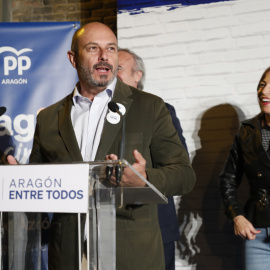 El vicesecretario nacional de Política Autonómica y Local del PP, Pedro Rollán, durante un acto de campaña para las elecciones del 28M, en Zaragoza, a 11 de mayo de 2023.