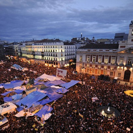 Vista de la Puerta del Sol durante las protestas de mayo de 2011. EFE