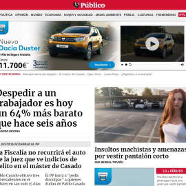 Portada de la web de Público de 7 de agosto.