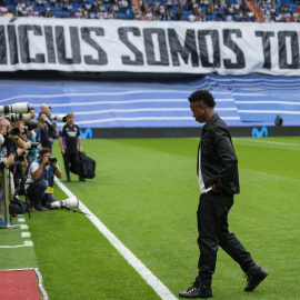 El jugador del Real Madrid Vinicius Jr en el estadio Santiago Bernabéu de Madrid, a 24 de mayo de 2023.