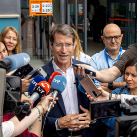 El candidato del PP a la Presidencia de La Rioja, Gonzalo Capellán, antes de conocer los resultados electorales.