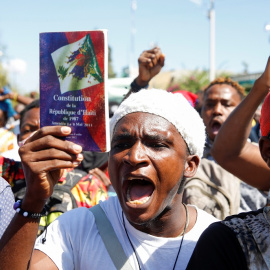 Imagen de una protesta ciudadana en Haití contra el presidente Moise.