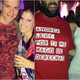 Pedro Sánchez, en La Riviera, y Andrea Levy, en el Festival de Benicàssim, en sendas fotos difundidas por usuarios de Instagram y Twitter.