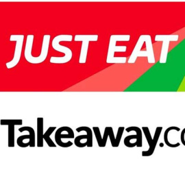 Logos de Just Eat y Takeaway.com. (EP)