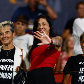 La jugadora de la selección española femenina, Jennifer Hermoso, durante la final de la Women’s Cup 2023 entre el Atlético de Madrid y el Milán en Alcalá de Henares este sábado.