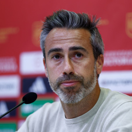 Jorge Vilda, entrenador jefe, anuncia los nombres de las jugadoras de la selección a  30 de junio de 2023, en Las Rozas, Madrid, España.