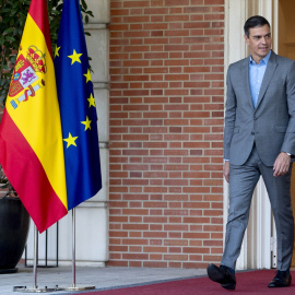 El presidente del Gobierno en funciones, Pedro Sánchez, en el Palacio de la Moncloa, a 29 de agosto de 2023, en Madrid